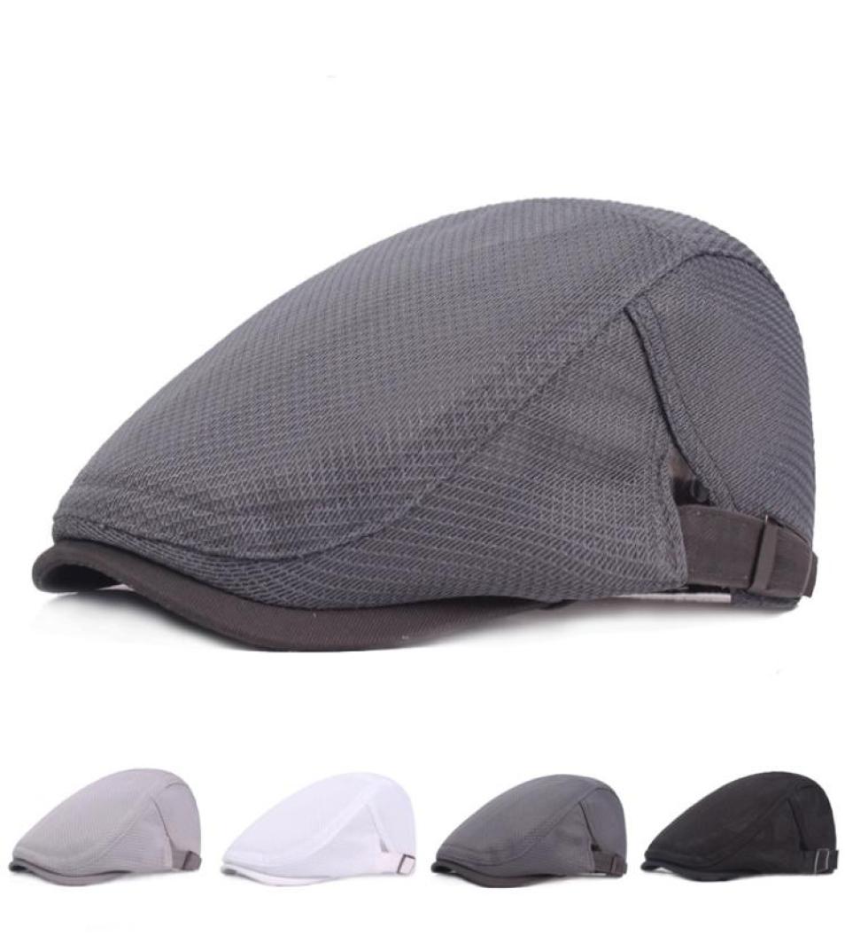 

Unisex Solid Color Net Cap Polyester Newsboy Caps Hats Portable Casual Men Women Berets Flat Driving Hunting Golf Cabbie Cap2920727, Black