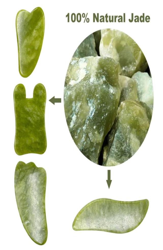 

Green Natural Jade Guasha Scrapping Plate Gua Sha Massager Face Meridian Scrapping Plate Piece Massage Tools Arm Massage Tool2903662