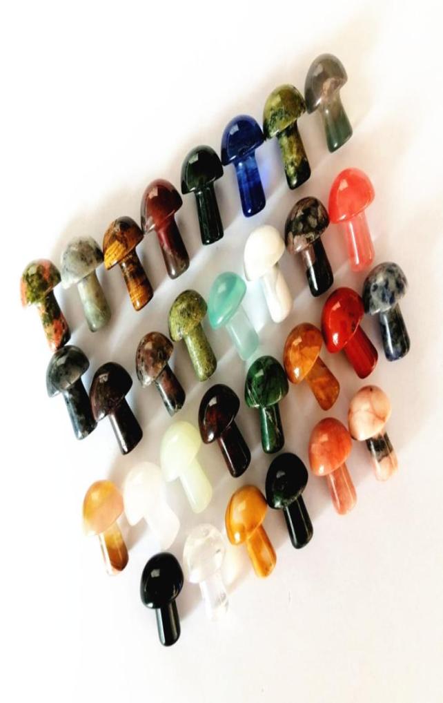 

Mini Mushroom Statue Natural Stone Carved Decoration Rose Quartz Healing Crystal Gift Room Ornament Fish Tank Decor3615326