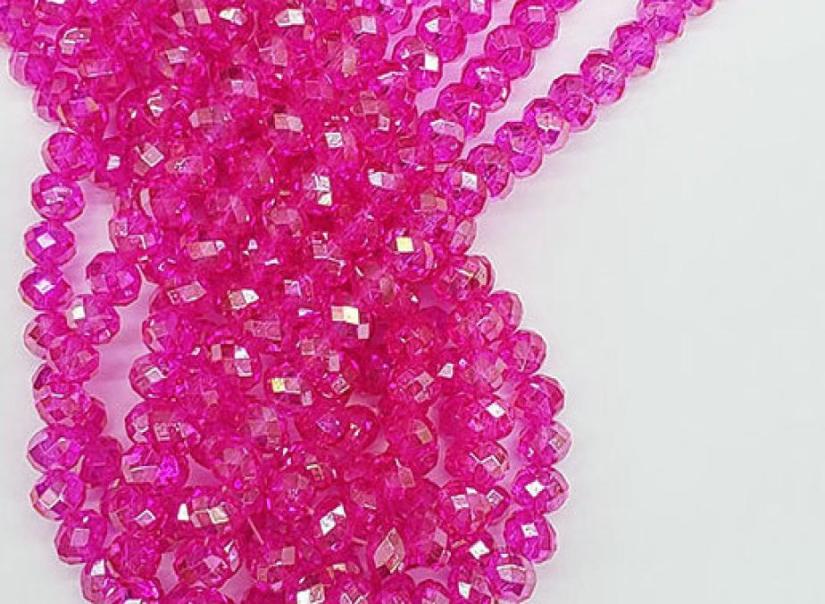

500pcsLOT Top Quality pink 4 SIZES 5040 faceted RONDELLE Wheel glass crystal beads DIY JEWELRY MAKING3008007