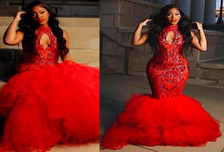 

2021 Plus Size Arabic Aso Ebi Red Mermaid Sexy Prom Dresses Lace High Neck Evening Formal Party Second Reception Gowns Dress ZJ2027056835, Silver