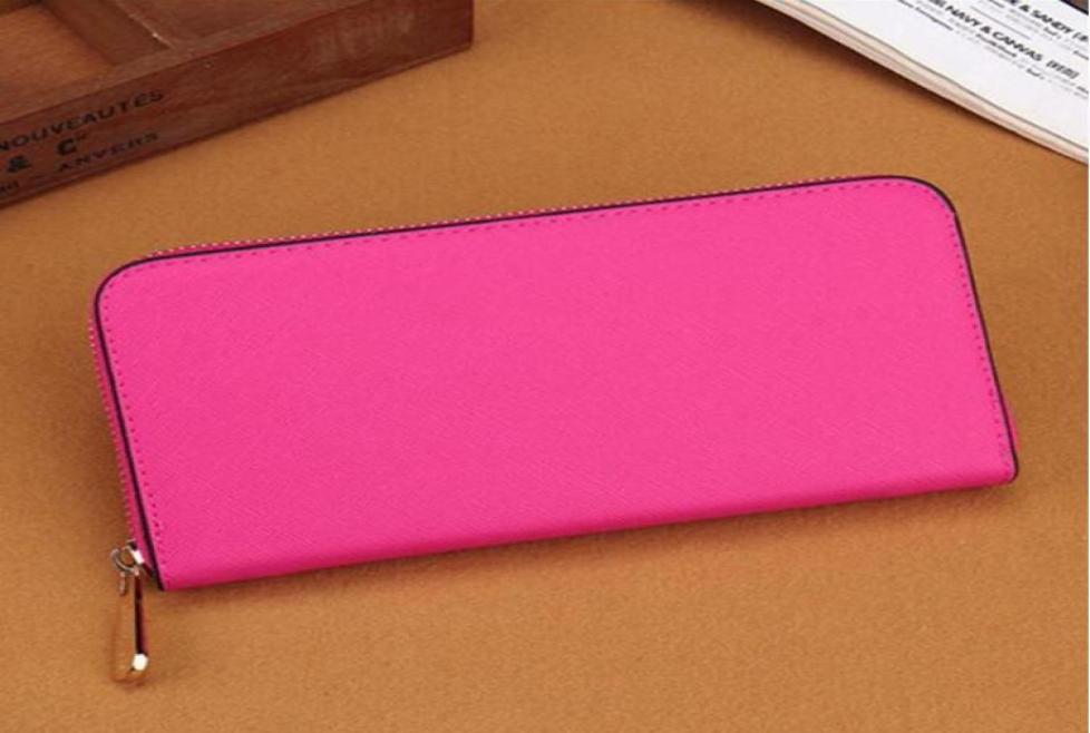 

2020 Whole lady long wallet multicolor coin purse Card holder original women classic zipper pocke S362390364, Fuchsia