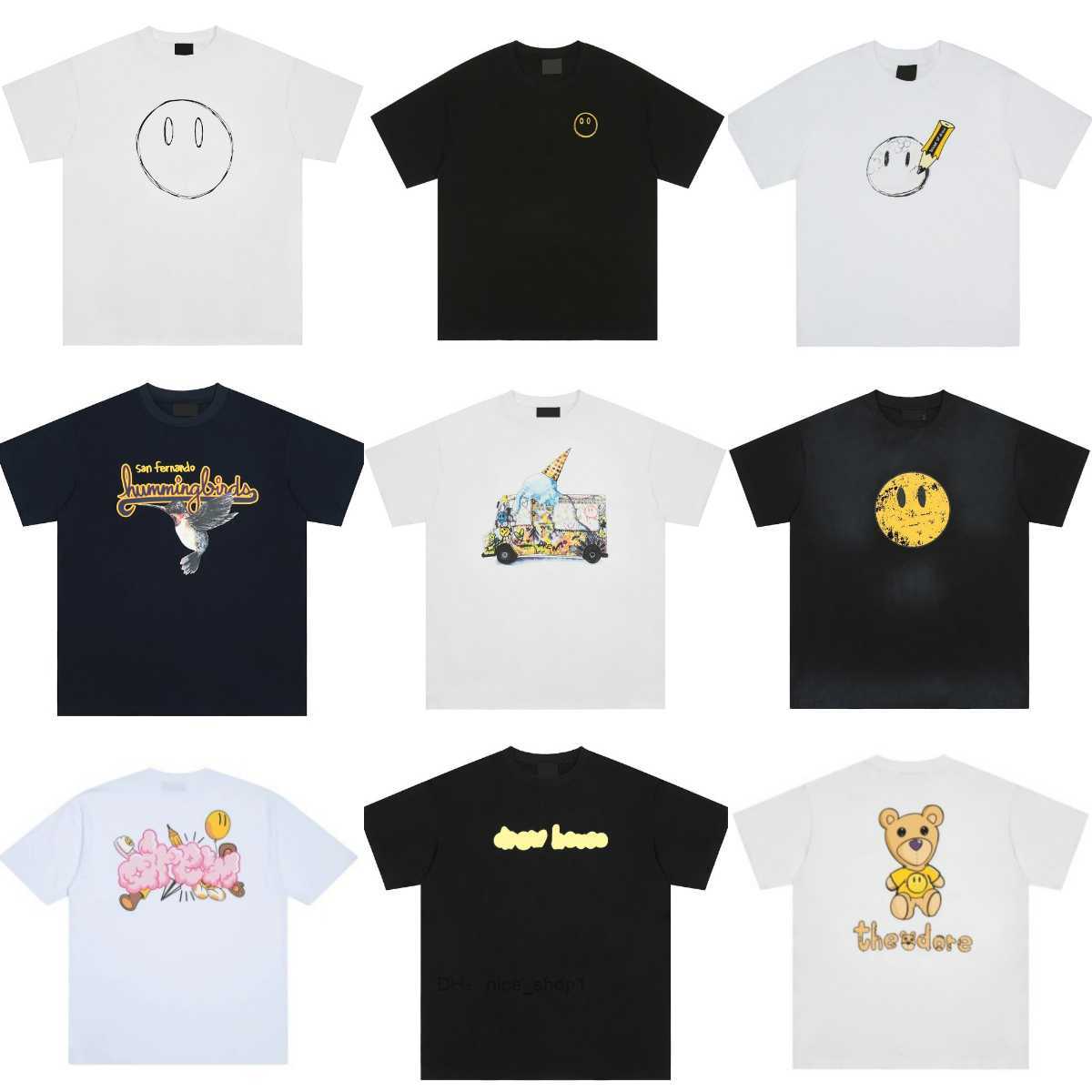 

Drew Short Quality Basic for Men and Couple Tees Smiley Face Printing Oversize Version Star Fashion Trendy Design T-shirt UBSF