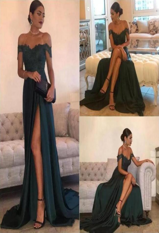 

Off the Shoulder Dark Green Appliques Chiffon Long Prom Dresses High Side Split Formal Evening Dress Elegant Pageant Celebrity Par6985755, Water melon