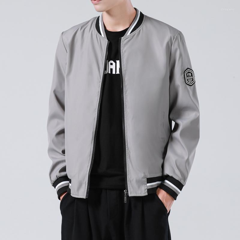 

Men's Jackets Nice Autumn Fashion Casual Brand Clothing Zipper Bomber Jacket Male Windbreaker Outwears Coats Plus Size, Cc032grey