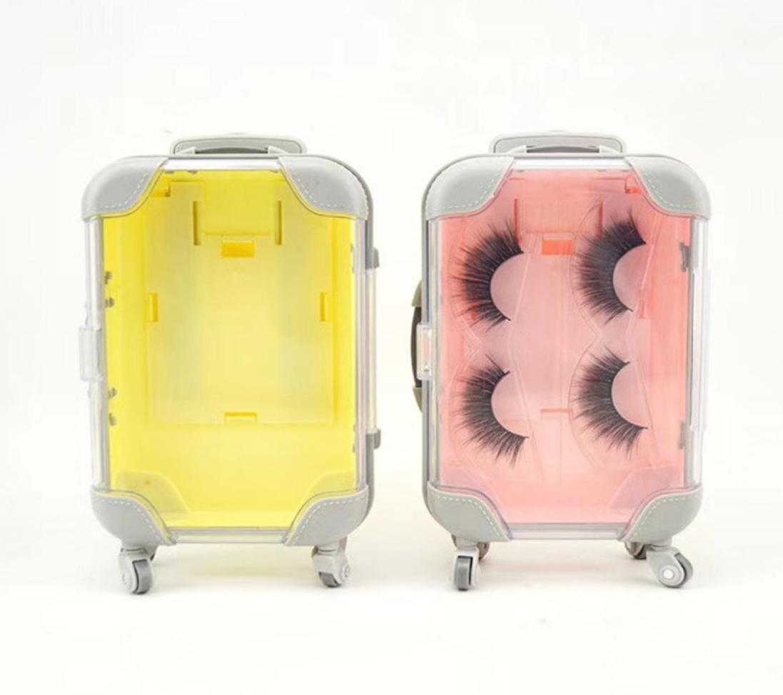 

10pcs False Eyelashes Packaging Box Pink Luggage Lashes Suitcase Mink Lashes Packaging Eyelashes Box Custom Empty7522928