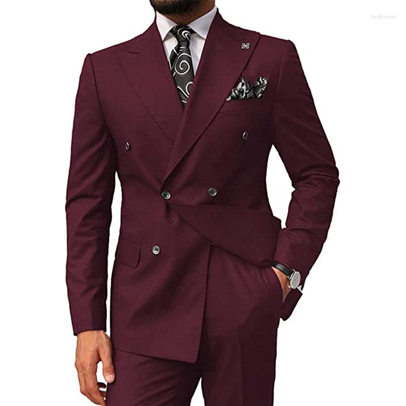 

Men's Suits Double Breasted Wedding For Men Groom Tuxedos Groomsmen Suit 2 Pieces Formal Business Party Costume Homme, Green