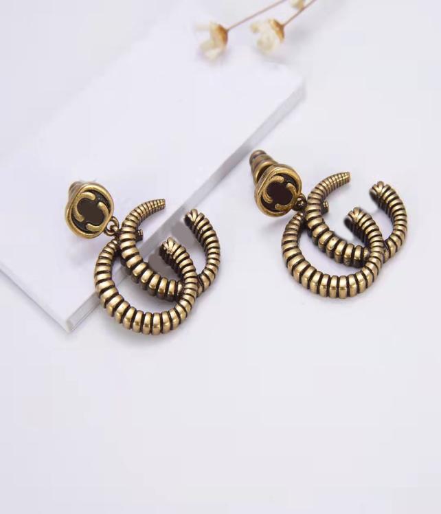 

2021 new retro old metal thread Charm earrings aretes orecchini ladies fashion jewelry6986199