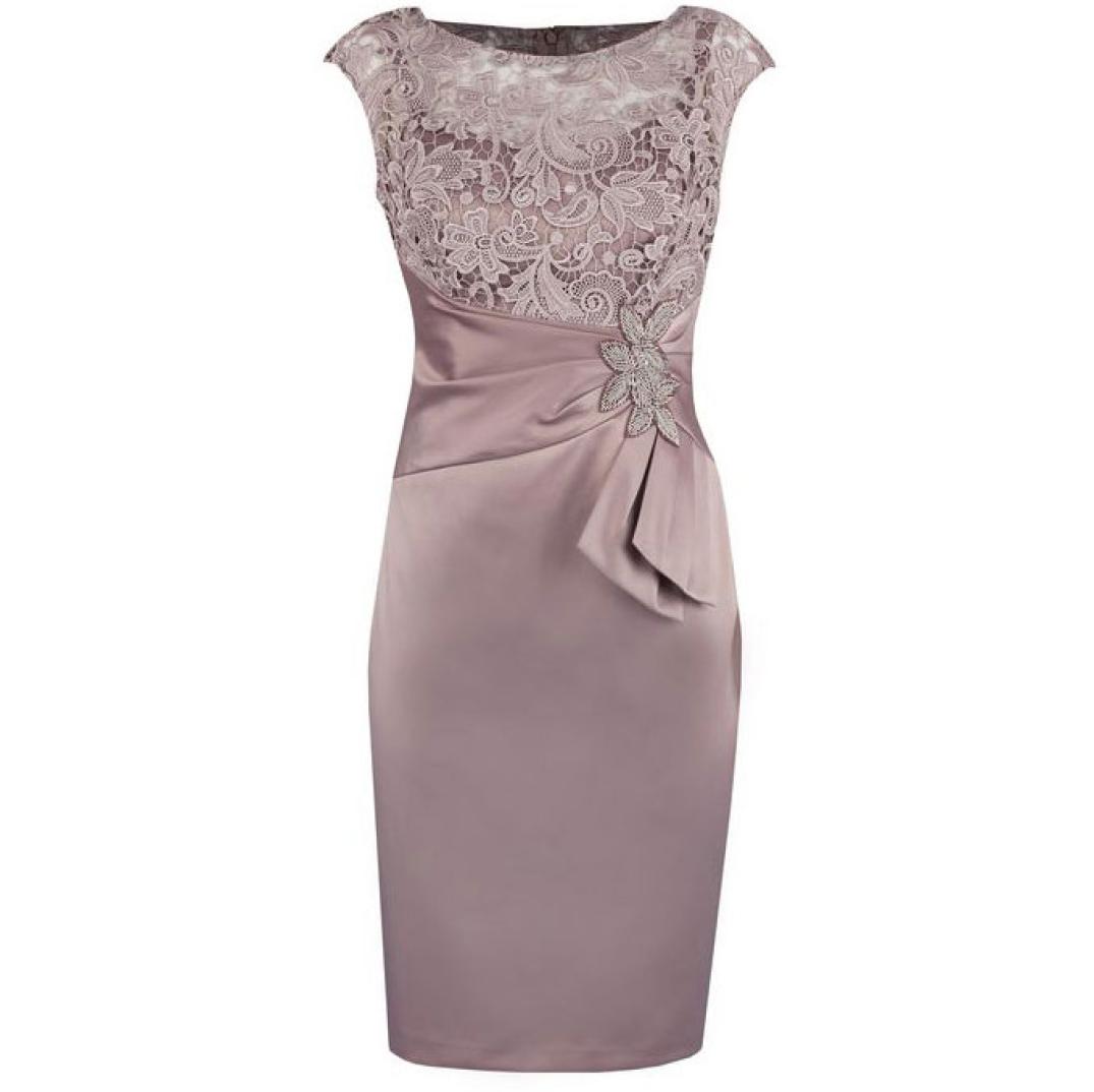 

Selling Knee Length Tafetta Mother of the Bride Dresses for Wedding In Stock with Lace Sash4285915, Chocolate
