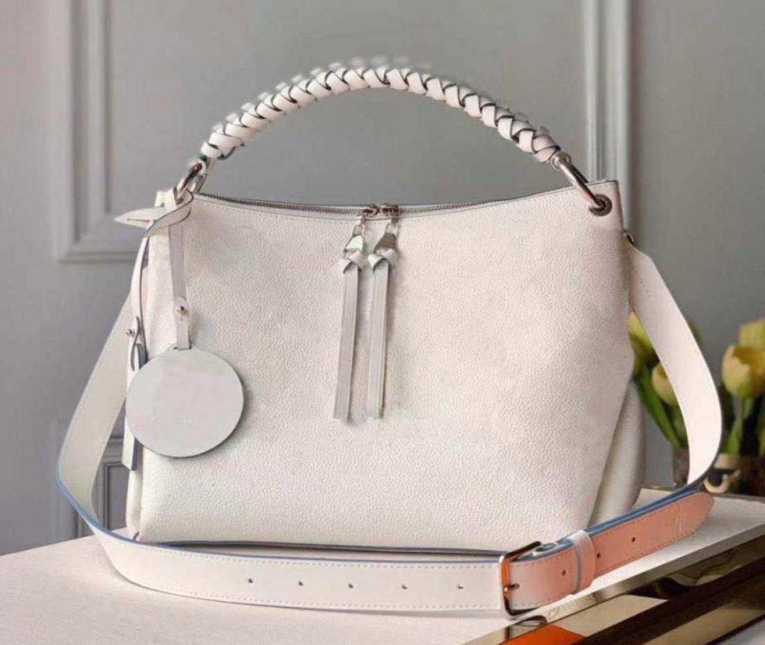 

Bag 6073 Mahina calf leather perforated the pattern shoulder BEAUBOURG MM HOBO stylishly braided leather top handle handbag tote 32698445, Beige