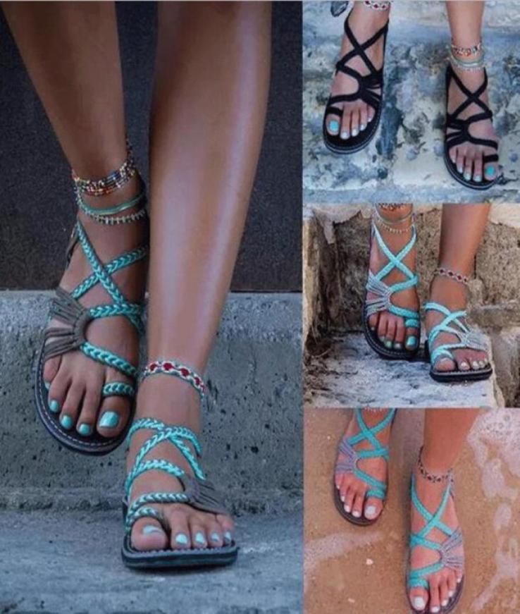 

ndals 2018 summer shoes casual flipflops flat woven sandals women beach shoes big size 35448677757, Clear