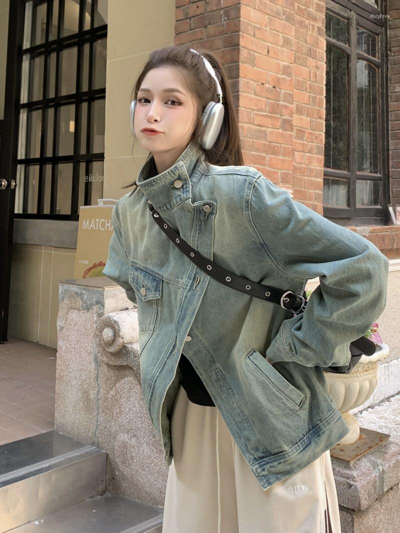 

Women' Jackets Design Retro Loose Jacket, Light blue