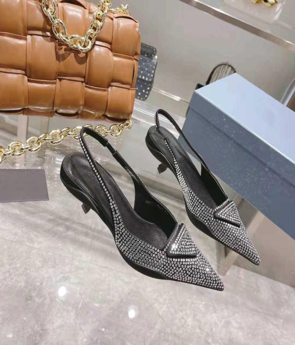 

slingback pumps sandals crystals Satin crystals series Slippers Loafers Muller shoes Upper with heatsealed crystalsSize9551200, White