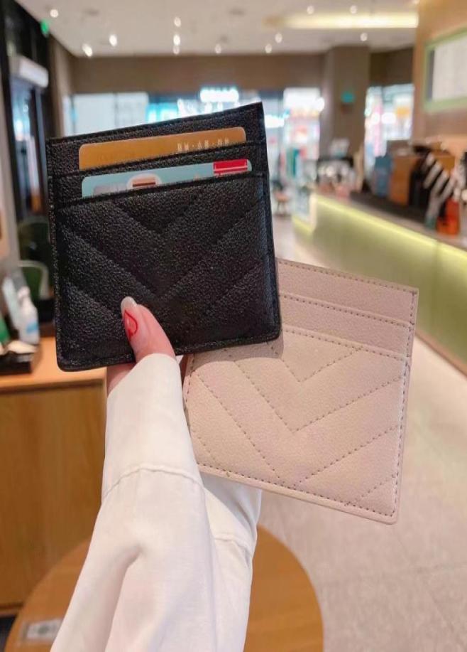 

2022 Card Holder designer wallet caviar woman mini wallets purse color genuine leather Pebble texture luxury Black purses3666712, Pink