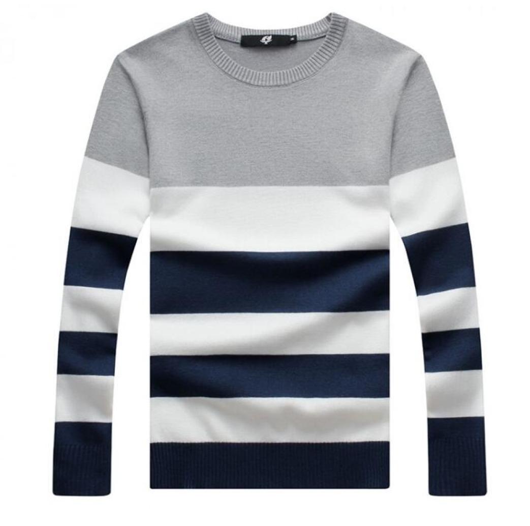 

2016 New Fashion Sweater mens cultivate one039s morality round collar stripe color casual men039s clothing sweaters7652447, Red