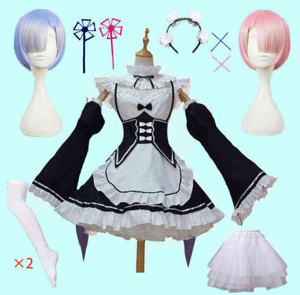 

Rem Ram Maid Cosplay Costumes ReZero kara Hajimeru Isekai Seikatsu Kawaii cos dresses Re Life In a Different World Anime Maid AA21795969