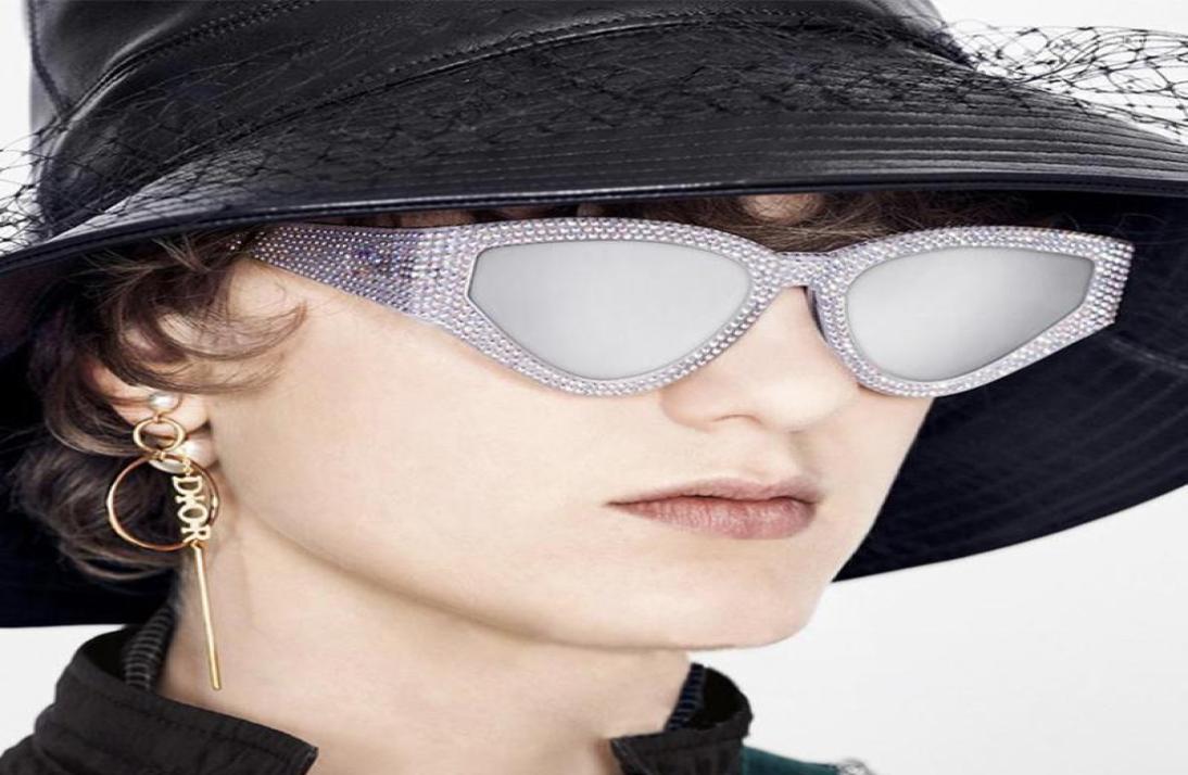 

Sunglasses Long Keeper Top Brand Designer Crystal Cat Eye Women Rhinestone Vintage Party Sexy UV400 Sun Glasses Fashion Cool11755671