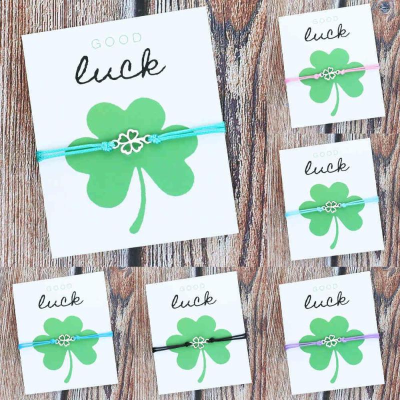

Charm Bracelets Shamrock Bracelet Good Luck Four-leaf Clover Charms Jewelry For Women Men Friendship Gift