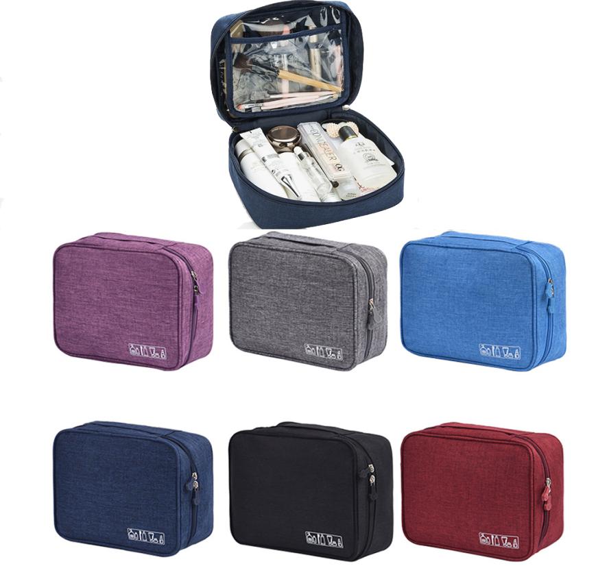 

High Capacity Women makeup bag toiletry bag With Zipper Portable Travel Bag Women039s Cosmetic Pouch With 6 colors 4711932, Black