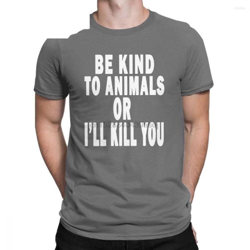 

Men' T Shirts Casual Be Kind To Animals Or Ill Kill You T-Shirt Men Cotton Shirt Dog Recuse Protect Protection Quote Tees Gift Tops, Men-darkpurple
