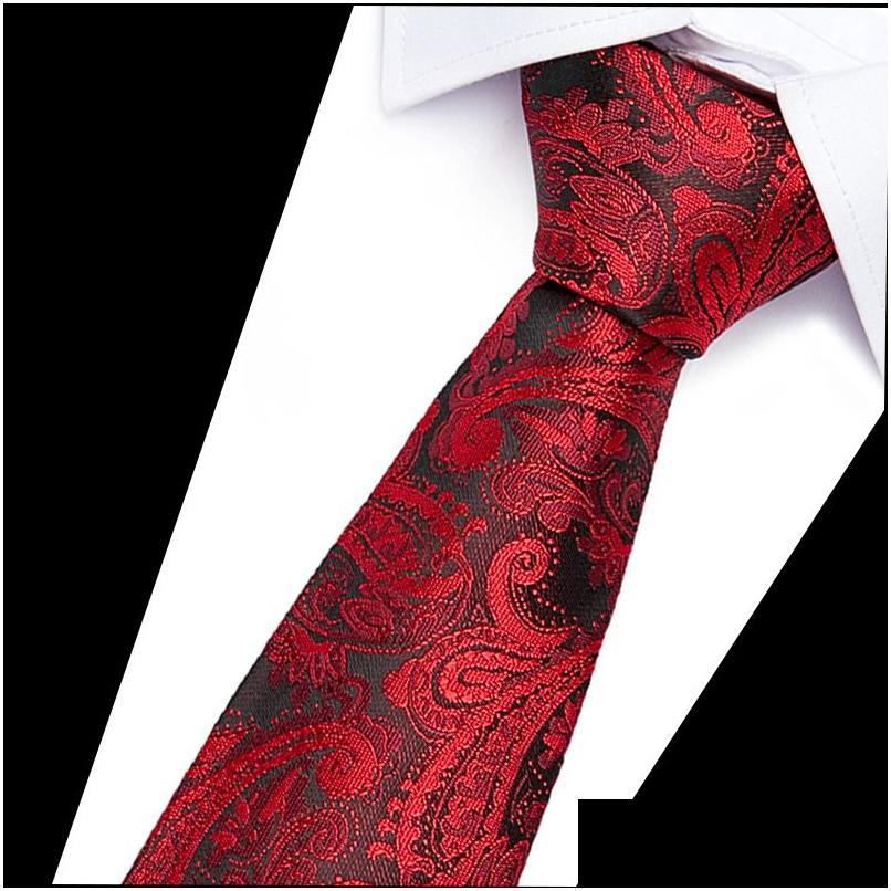 

Bow Ties 20 Style Classic 6Cm Mens Necktie 100%Silk Neck Tie Fashion Narrow Slim For Wedding Business Suits Men Accessories Drop Deli Dhhap