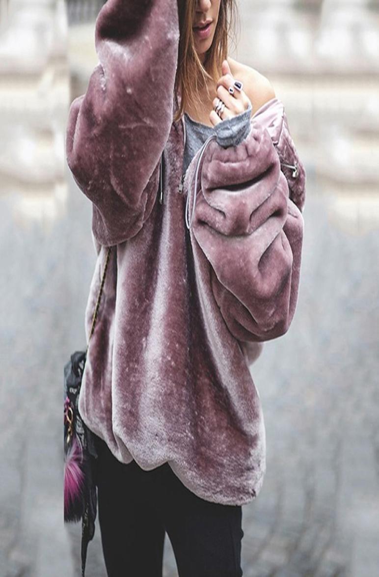 

Fleece Pullover Hoodie Coat Women Soft Fluffy Jacket Autumn Winter Warm Casual Long Sleeve Sweatshirt Outwear Oversize 2010085310619, Gray