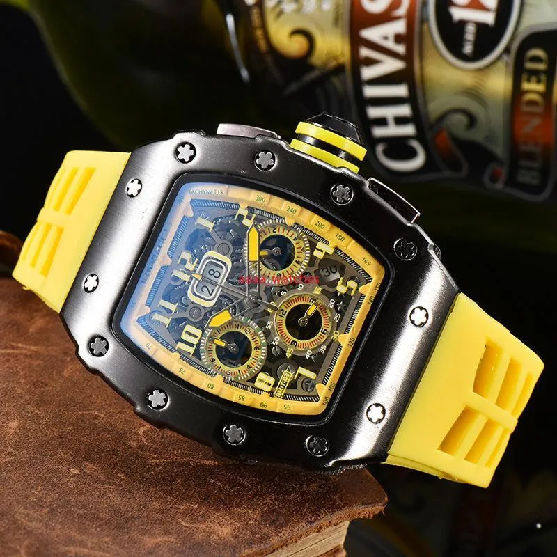 

2023 Luxury Watch Six Hand Quartz watch the functions can work Chronograph Full Function Running Second Men's Brand Tonneau Clock Cool Wristwatches Reloj Hombre, Watch screwdriver