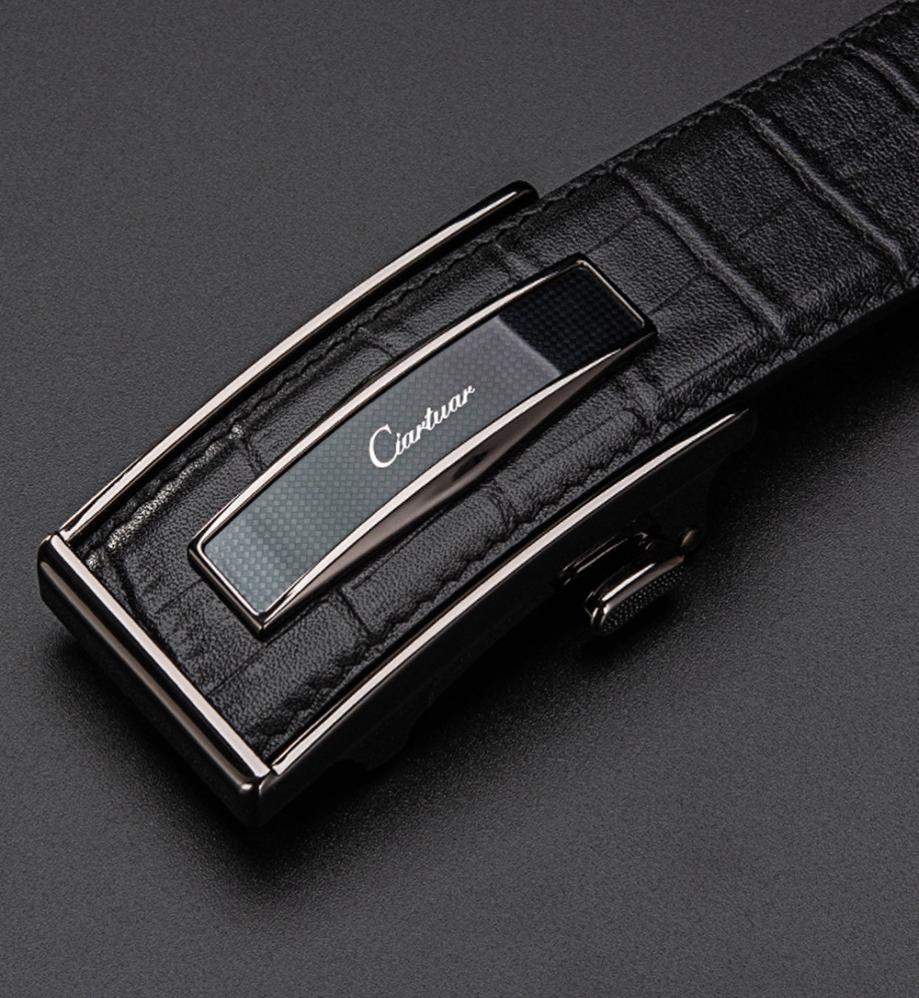 

Ciartuar Leather Belt Automatic Buckle Belts for Men Genuine Leather Waist Mens Luxury Designer Belt High Quality Fashion Strap J19893932, Black