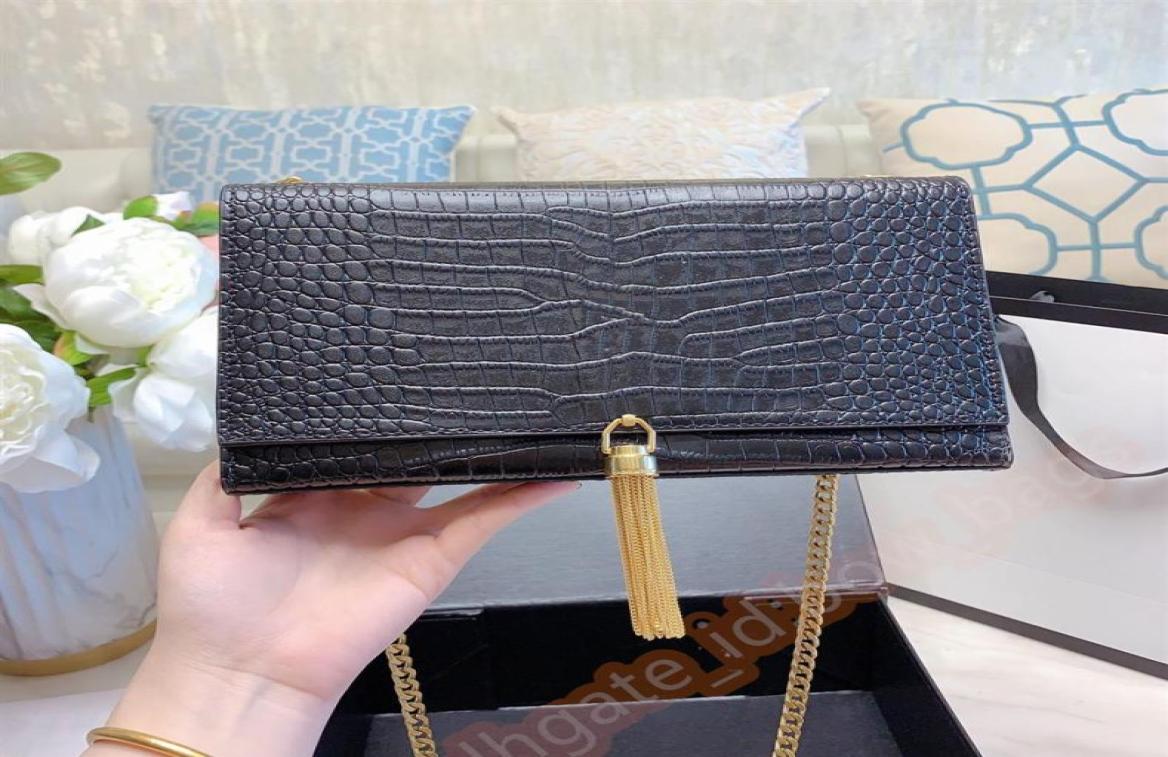 

Fashion Chain Bags Lady Cross Body Shoulder Famous Designer Hasp Alligator Plain Wallets popular TOP quality Interior Compartment 9908869, Red