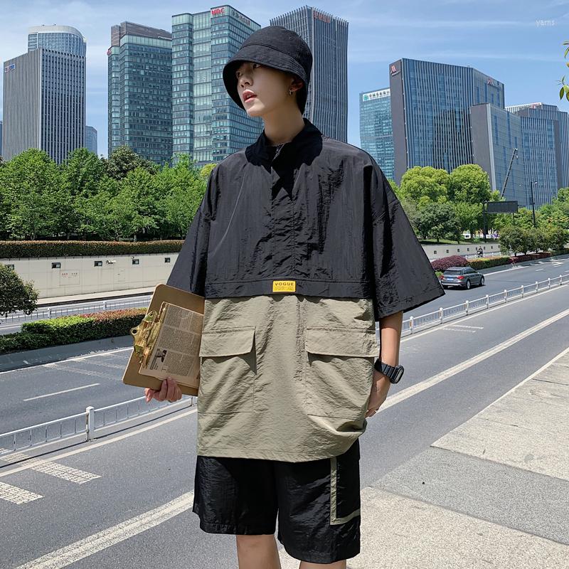 

Men's T Shirts 2023 Spring And Summer Korean Couple Cotton Pure Color Casual Business Stitching Sports Dating Short-sleeved Shirt T-shirt, Black