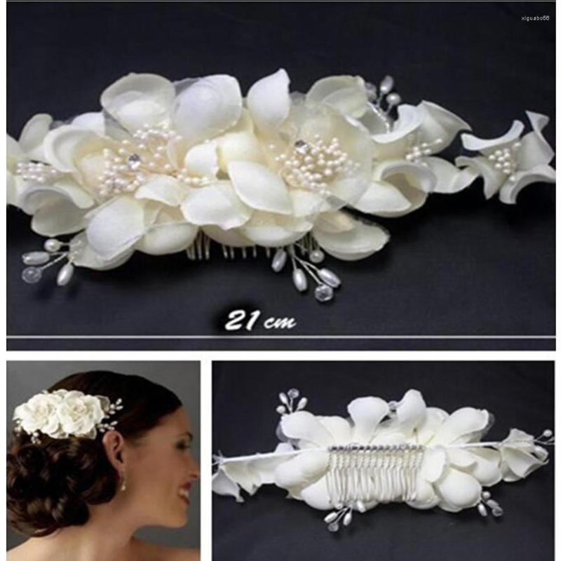 

Headpieces Bridal Diamond Inlaid Pearl Headdress Hair Band Wedding Cap Flowers Pin