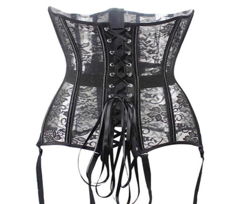 

Sexy up Bustier Black Lace corselet steampunk Corset plastic bone corsets and bustiers plus size corset for women6082678