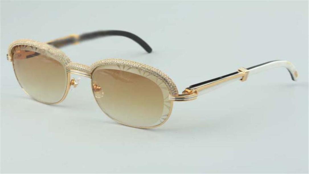 

selling topquality natural mixed buffalo horn cut lens sunglasses highend diamonds eyebrow frame 1116728A Size 60181408119624