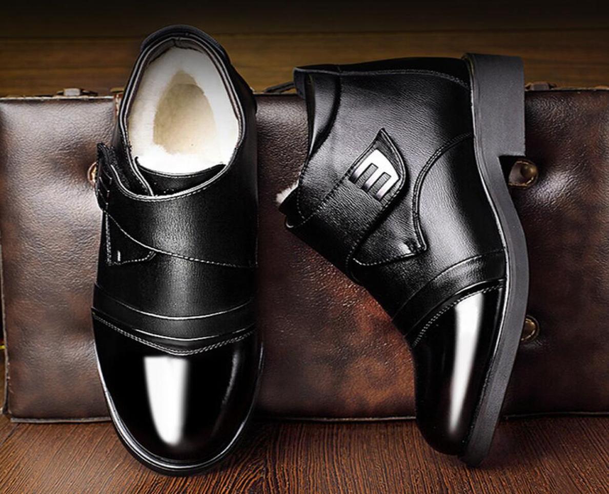 

2020 Top Genuine Leather Autumn Winter Men snow Boots Vintage Style Boots Men Shoes Snow Casual Fashion Warm Hombre erkek bot4745459, Black