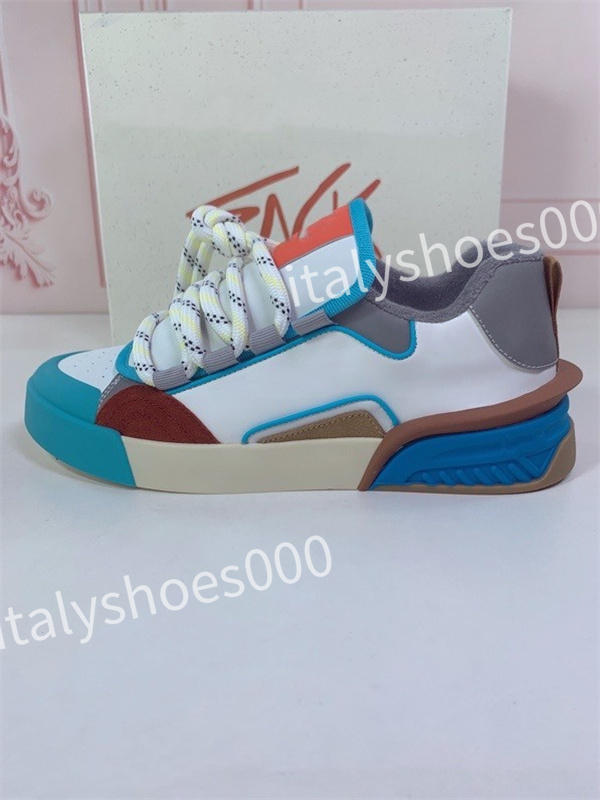 

New Designer Casual Shoes Men Women Calfskin Sneakers Leather Trainers Reflective Fashion Leisure Shoe Platform, 01