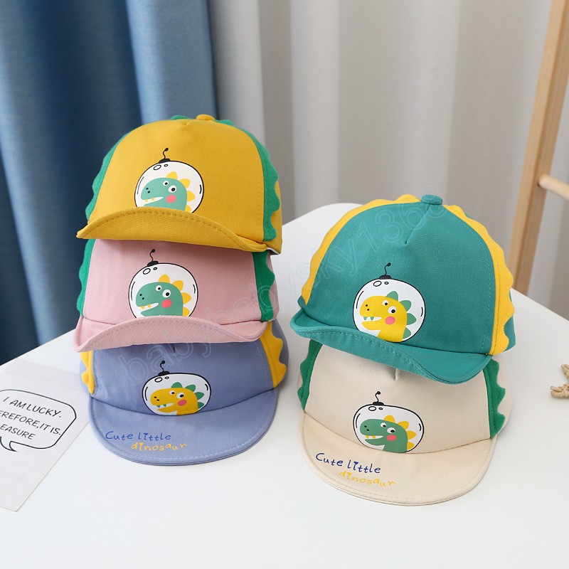 

Cute Baby Hat Cartoon Dinosaur Toddler Boys Girls Baseball Cap Summer Outdoor Kids Soft Eaves Caps
