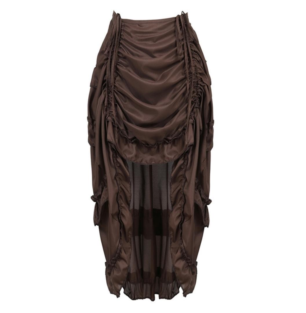 

Women039s Steampunk Skirt Vintage Gothic Skirt Ruffles Pirate Skirt Plus Size Pirate Costume Multi Color High Low Dancing Outfi7706835, Black