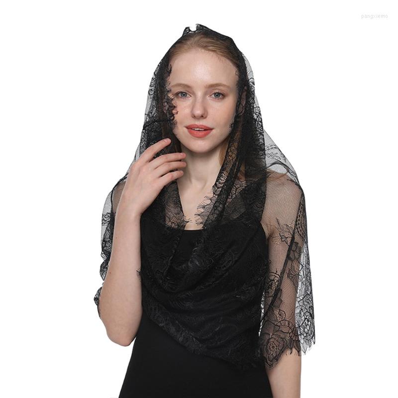 

Ethnic Clothing Spanish Style Lace Traditional Vintage Mantilla Veil Latin Mass Head Covering Scarf For Catholic Church Chapel