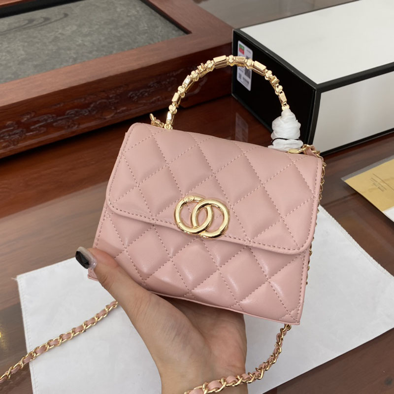 

Retro Designer Exquisite Classic Bag Crossbody White Mini CF Handle The Tote Bag Wallet Gold Chain Matel Vintage Lambskin Plain 22a Shopping Bags Size 16x13cm, Wine 16x13cm