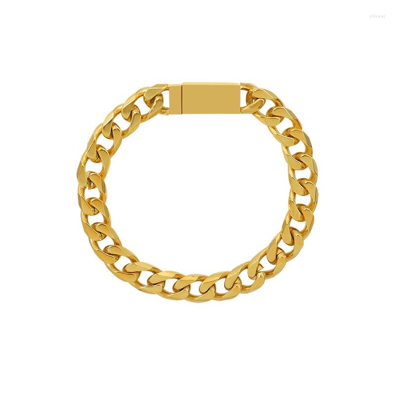 

Link Bracelets Chunky 8mm Chain With Magnetic Clasp Bohemia Gold Color Stainless Steel Jewelry For Women Ladies Accessories 2023