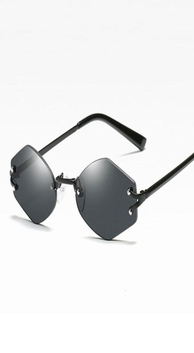 

Fashion hexagon Rimless Sunglasses women Retro Men Punk small frame Sun Glasses women UV400 eyewear accessory1094632
