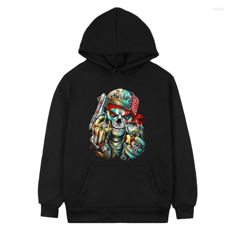 

Men's Hoodies Personality Skeleton Money And Guns Kawaii Clothes Unisex Sweatshirts Long Sleeve Top Anime Hoodie Tops Unique Couple