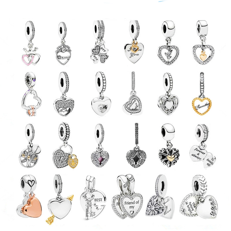 

925 Pounds Silver New Fashion Charm Original Round Beads,Forever In My Heart, Hanging Pieces, Life Leaves Hanging Beads, Compatible Pandora Bracelet, Beads