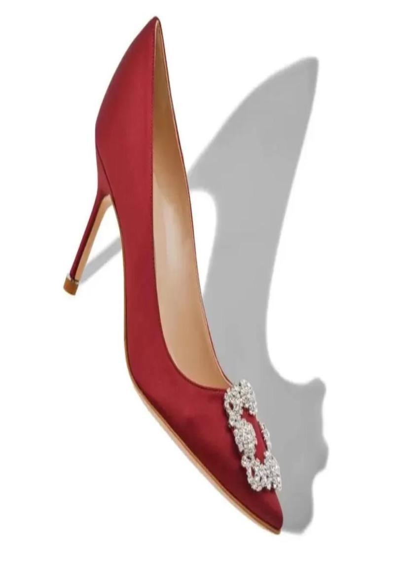 

Womens pumps Sandal CrystalEmbellished buckle stain Pump shoes spool Hangisi high Heels sandals women039s Luxury Designers Dre2597731, Black