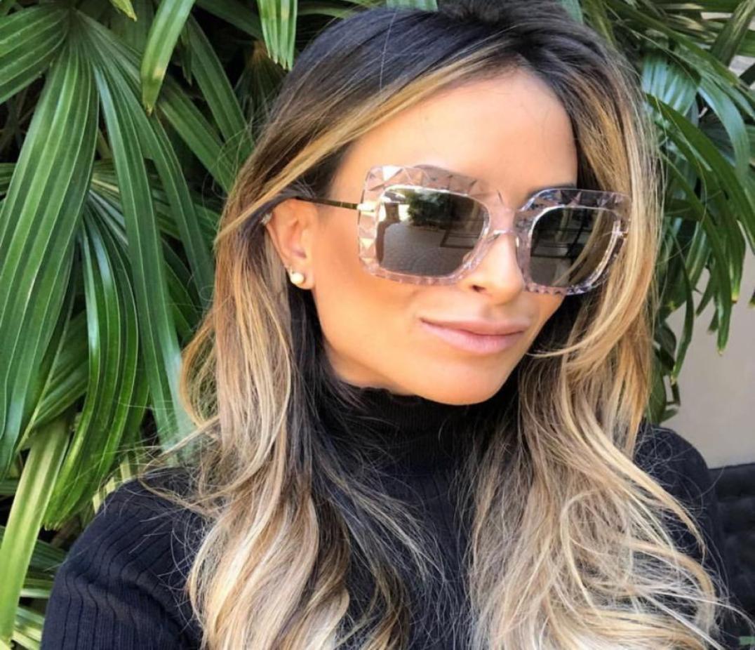 

New ins stylish popular designer oversized Irregular fashion sunglasses for women ladies female diamond frame 6 colors8280521