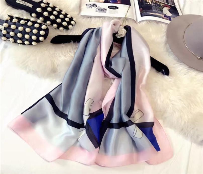 

The new superbeautiful print 100 tie silk women039s scarf sunscreen popular style bow tie silk scarf shawl beach towel4679605