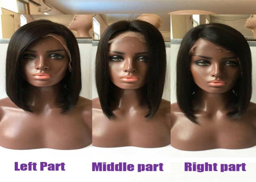 

Short Bob Cut lace front wigs unprocessed human hair glueless for black women1701053, Natural color