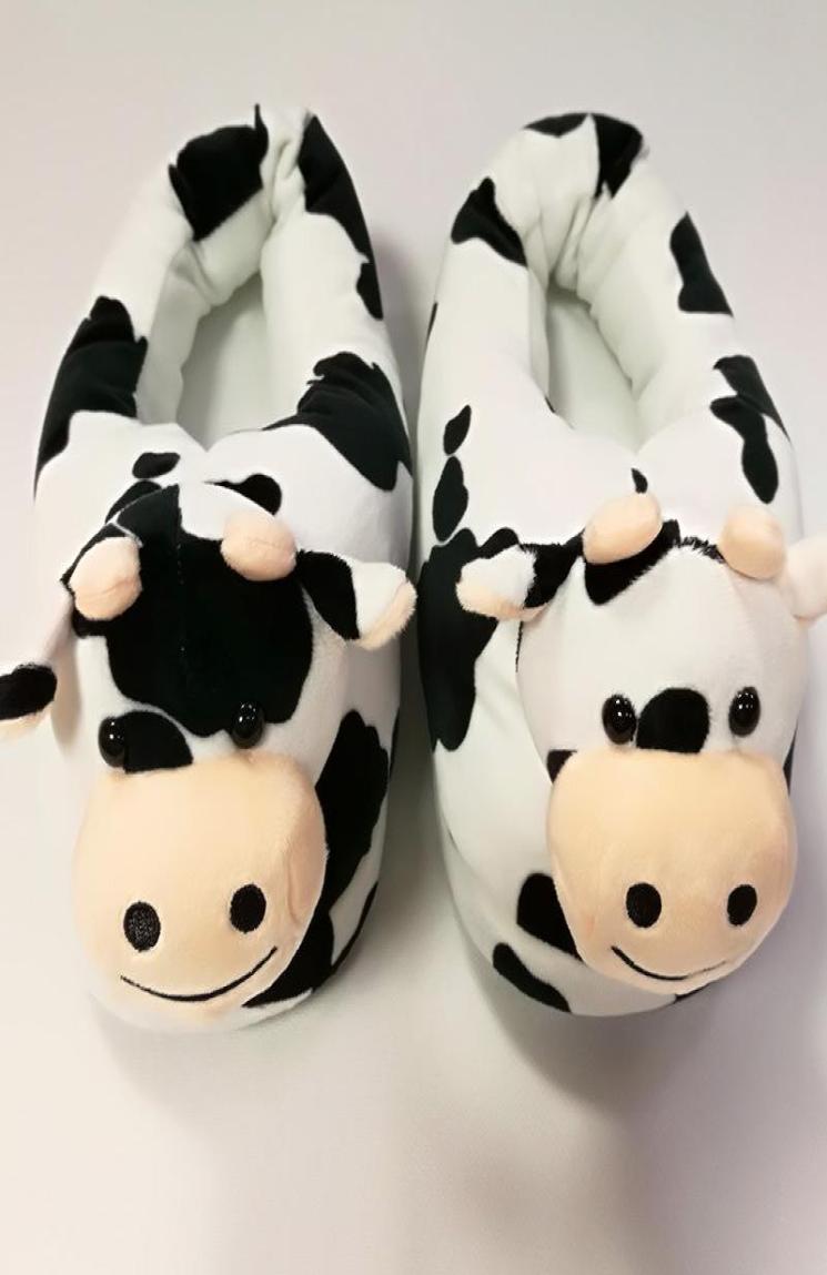 

Winter Men Women Home Slippers Cotton Cute Cartoon Cow Shoes Indoor Slippers Winter Home Shoes Fashion7054607, Red