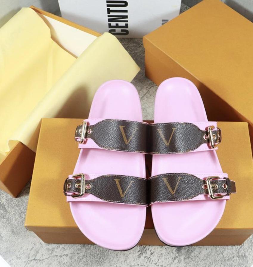 

Designer Men Shoes BOM DIA Flat Mule Slide Sandal Women Slippers Fashion Lady Leather Print Rubber Sole Slipper Big Size 3546 NO33582299, Beige