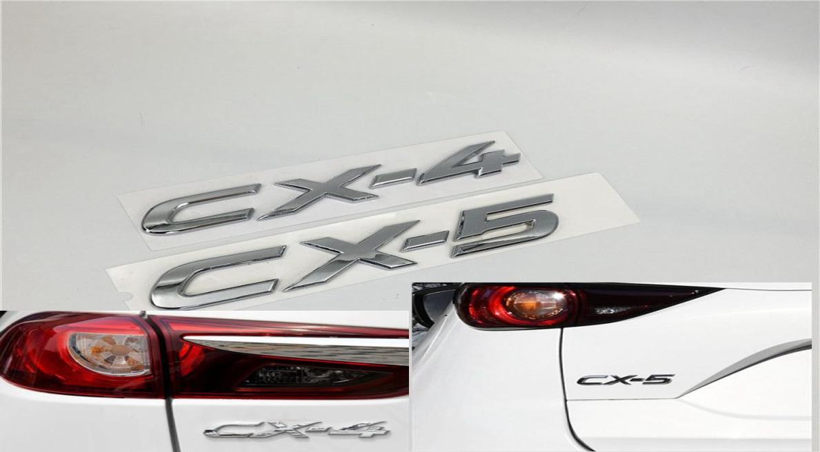 

For Mazda CX4 CX5 CX4 CX5 Chrome Emblem Rear Trunk Number Letter Logo Badge Nameplate6616707, Black